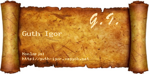 Guth Igor névjegykártya